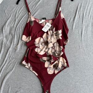 Windsor Burgundy Floral Bodysuit